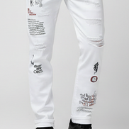 The Stylish Distressed Embroidered Denim Pants
