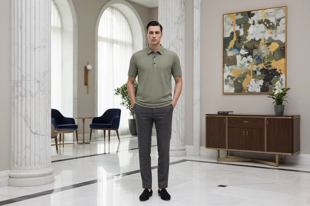 The Lapel Short-sleeved Business Casual Polo Shirt