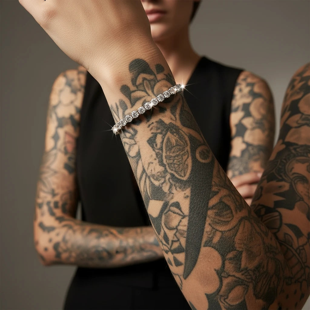 The Chic Rhinestone Titanium Elegance Bracelet