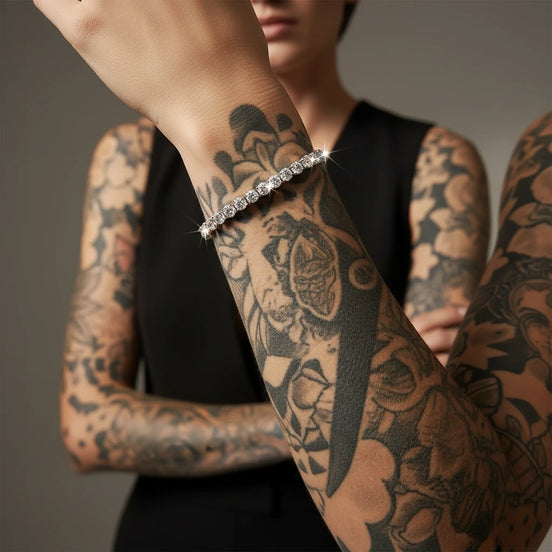The Chic Rhinestone Titanium Elegance Bracelet