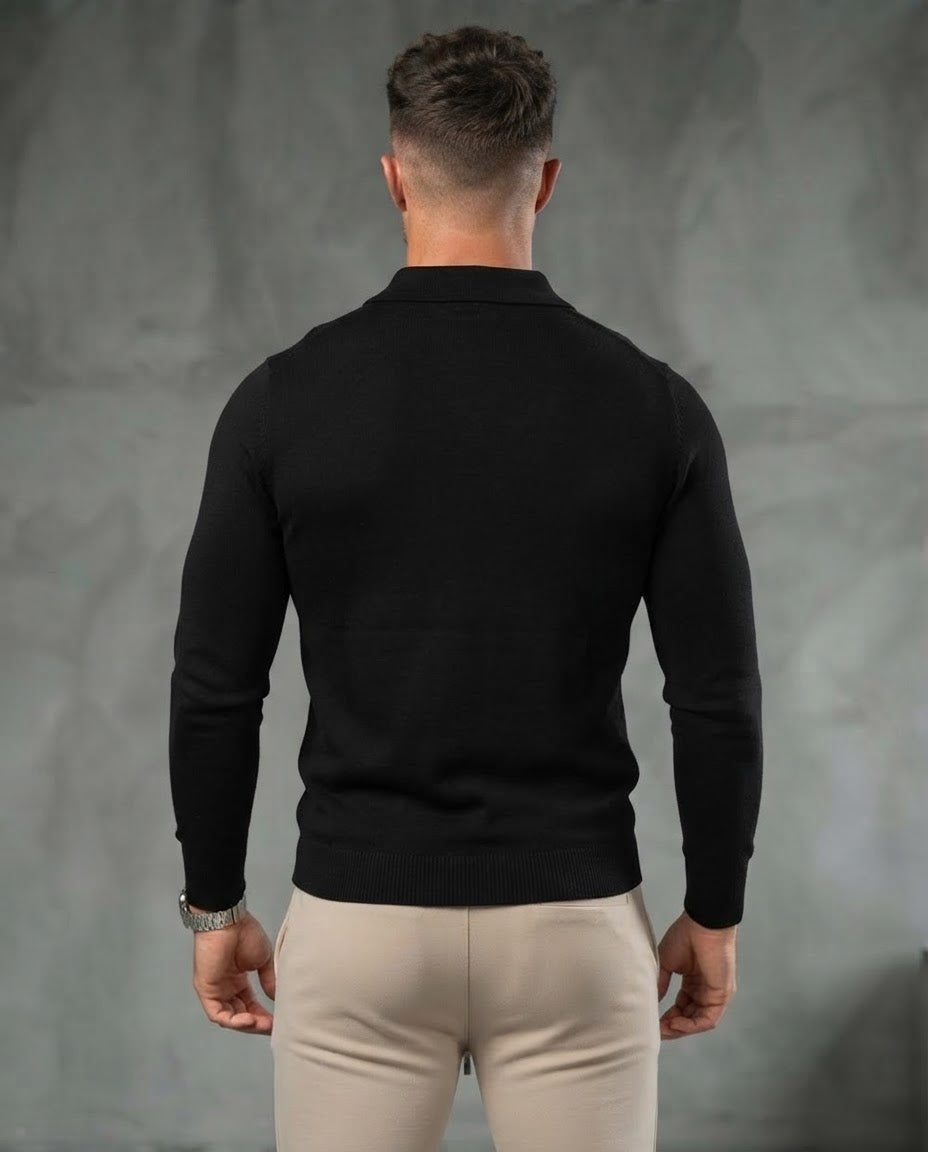 TheClassic Buttoned Polo Sweater