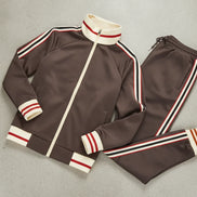 Men's Coffee Athletic Tracksuit Set