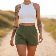 The High Rise Twill Shorts