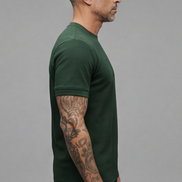 The Athletic Workout 2-Piece T-Shirt and Shorts Outfit with Pockets in Blackish Green