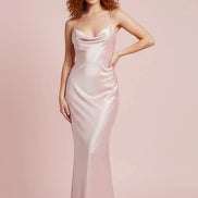 The Elegant Monochrome Satin Sling Dress