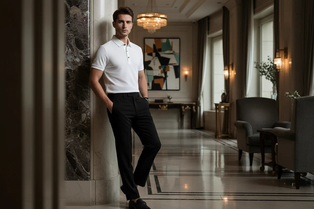 The Lapel Short-sleeved Business Casual Polo Shirt