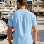 Men's Vintage Cotton Linen Casual Short Sleeve Shirt