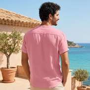 Men's Vintage Cotton Linen Casual Short Sleeve Shirt