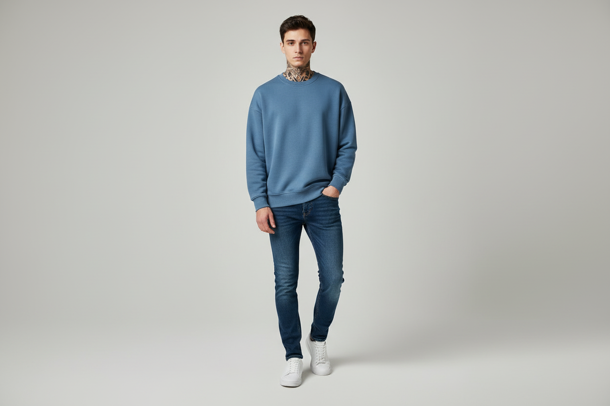 The Luxe Cotton Velvet-Lined Sweater