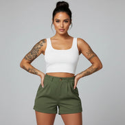 The High Rise Twill Shorts