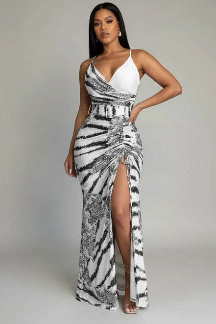 The Ladies' Spring/Summer Elegant V-Neck Daywear Dress