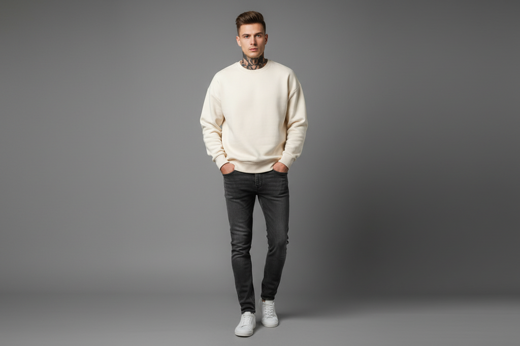 The Luxe Cotton Velvet-Lined Sweater