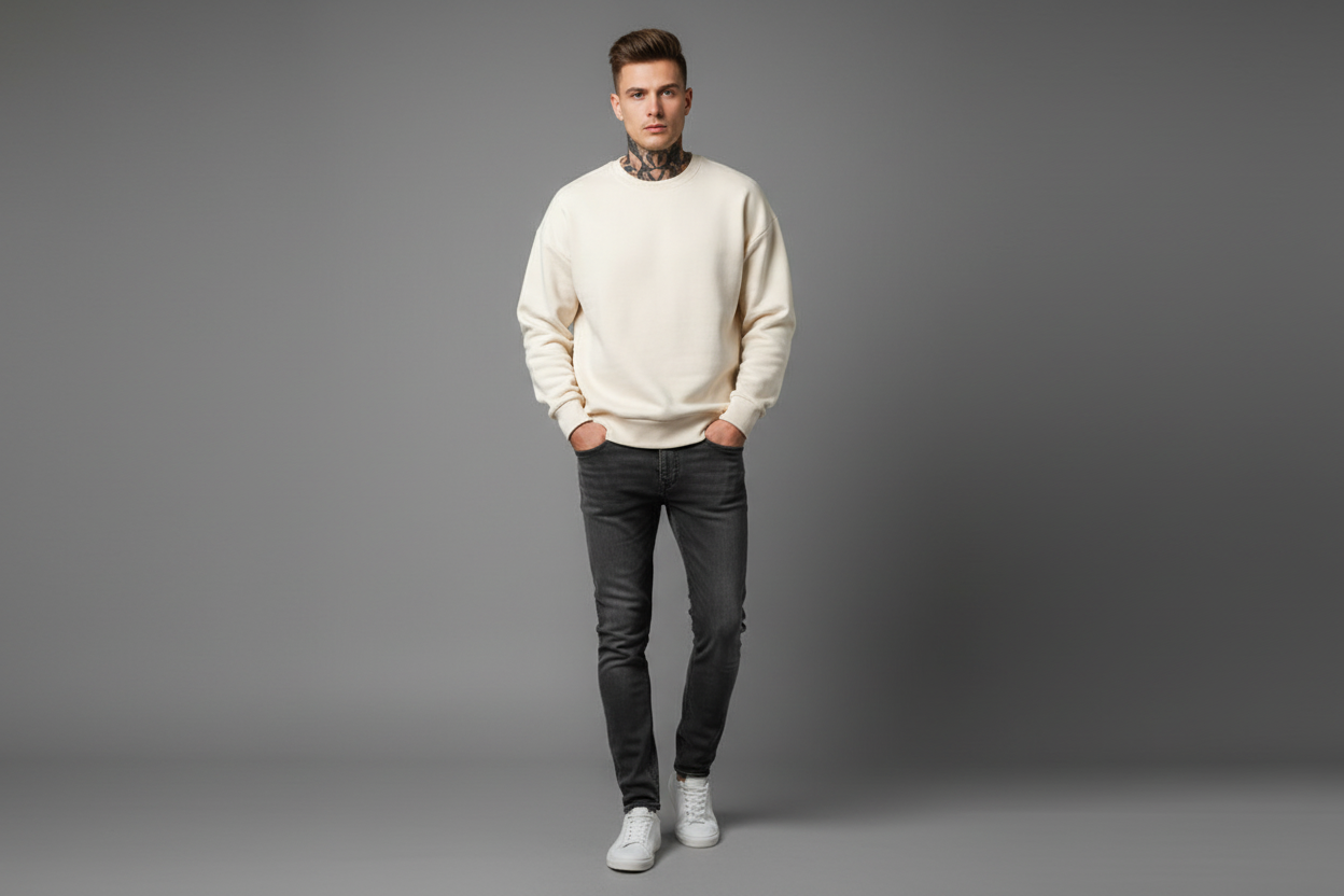 The Luxe Cotton Velvet-Lined Sweater