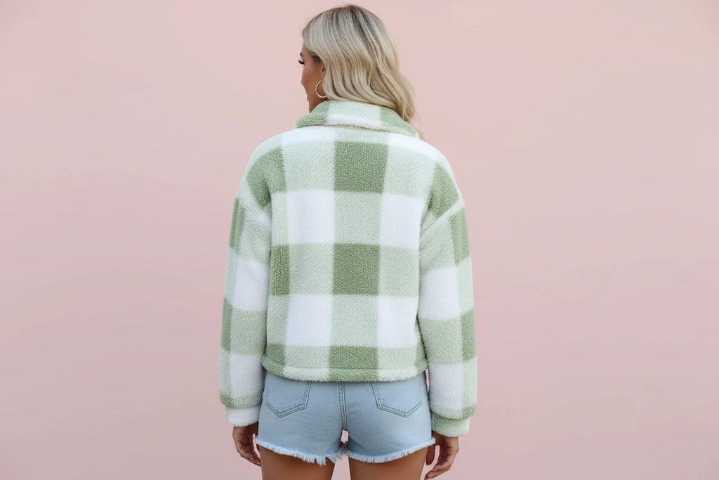 The Elegant Dual-Face Velvet Plaid Jacket