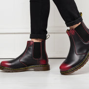 The Elegance Cowhide Thick-Heeled Boots