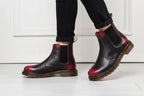 The Elegance Cowhide Thick-Heeled Boots