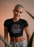 Ladies Cropped Tee - PRESSURE CREATES QUEENS.