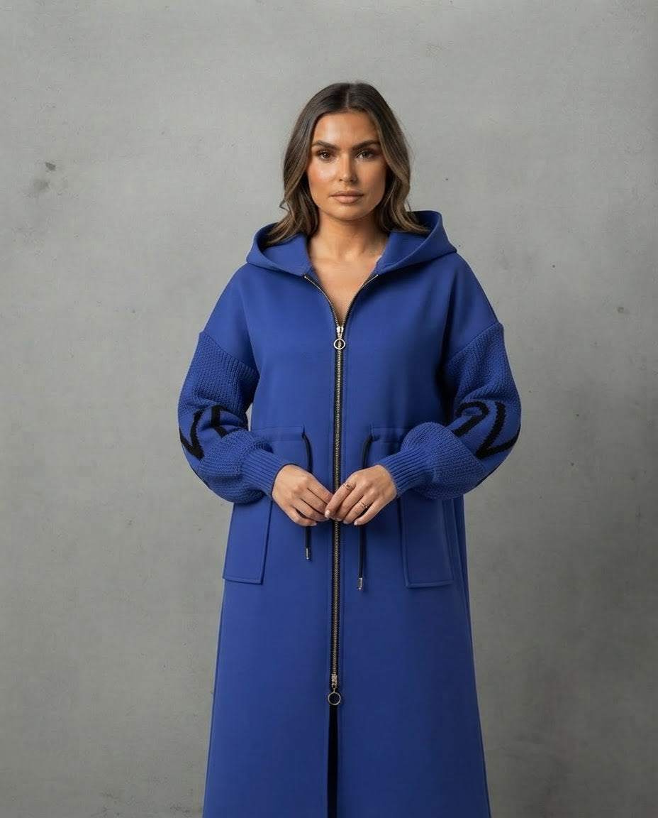 The Elegant Long Windbreaker with Utility Pockets