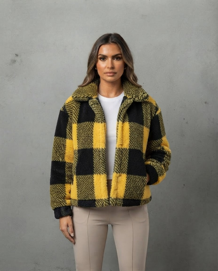 The Elegant Dual-Face Velvet Plaid Jacket