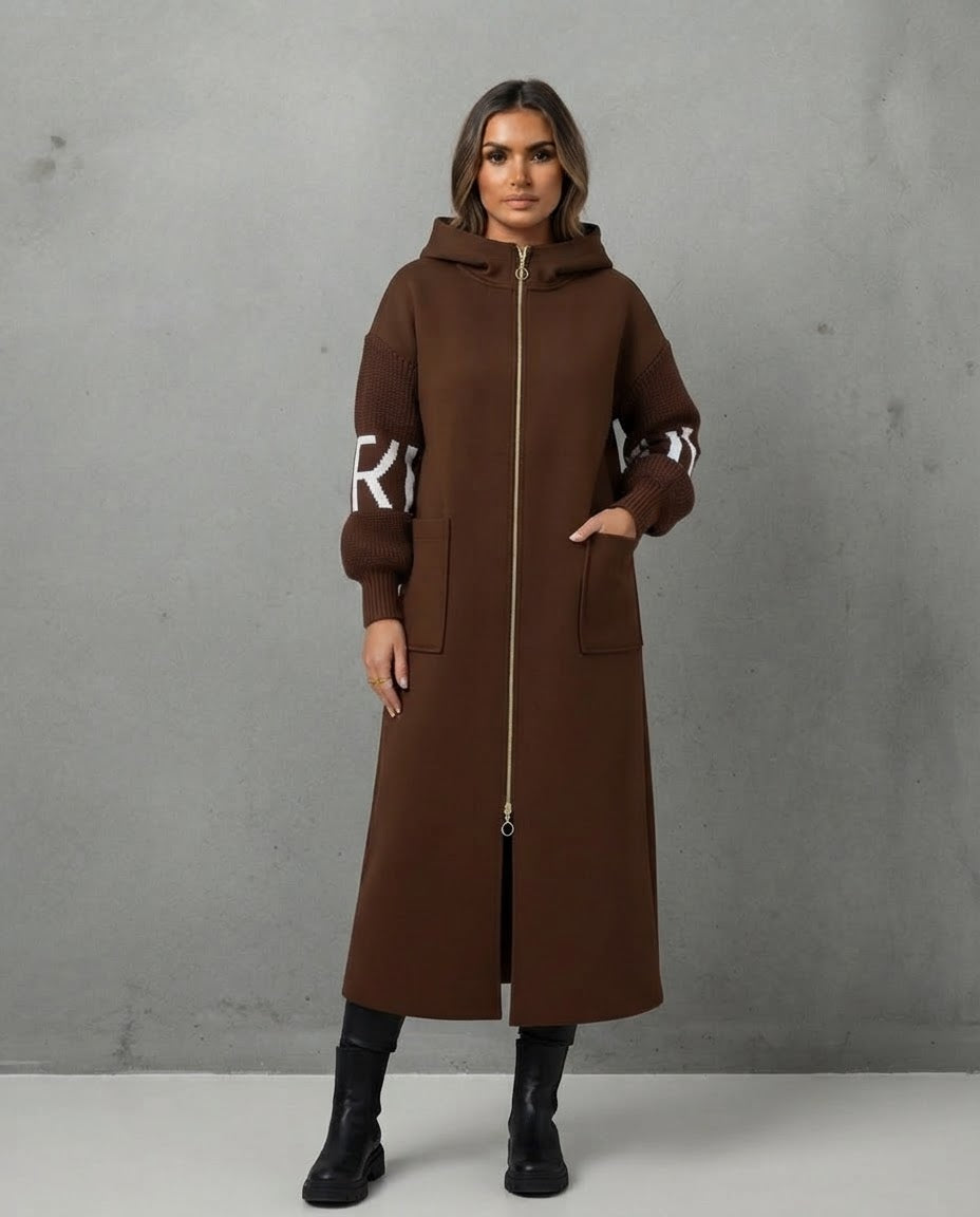 The Elegant Long Windbreaker with Utility Pockets