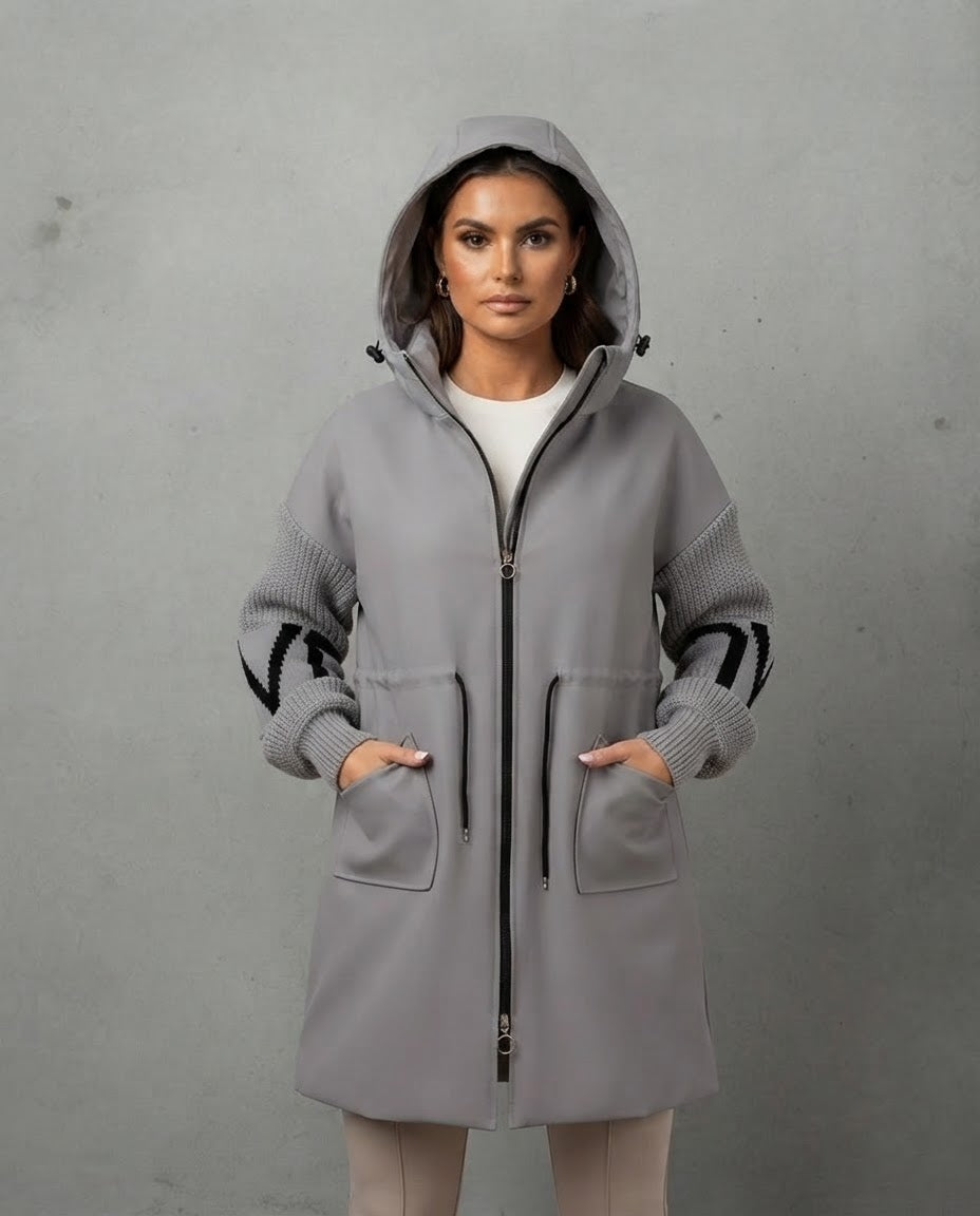 The Elegant Long Windbreaker with Utility Pockets