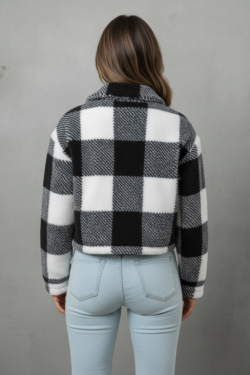The Elegant Dual-Face Velvet Plaid Jacket