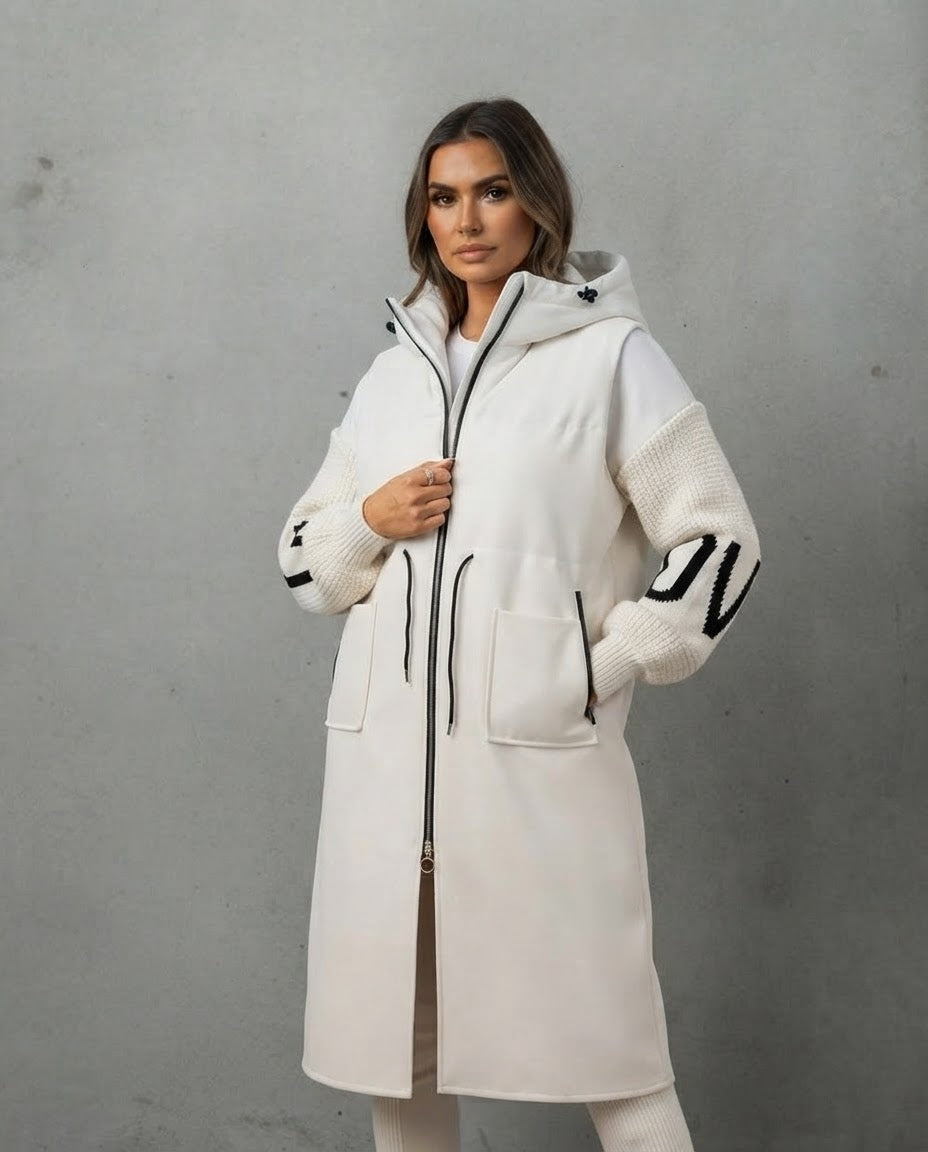 The Elegant Long Windbreaker with Utility Pockets
