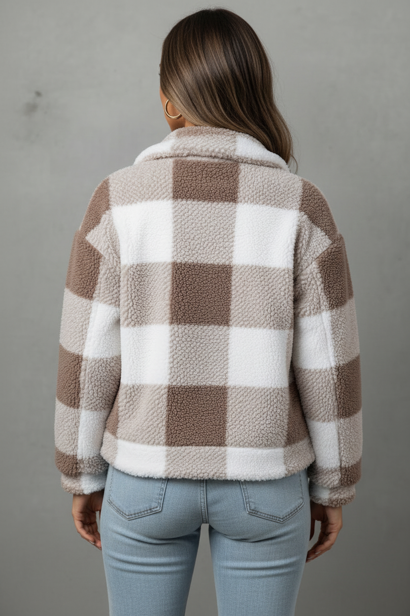 The Elegant Dual-Face Velvet Plaid Jacket