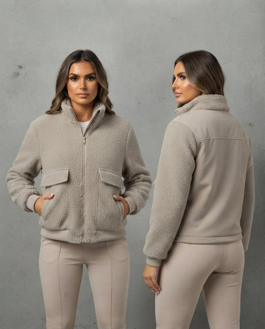 The Elegant Wool-Blend Cropped Bomber Jacket