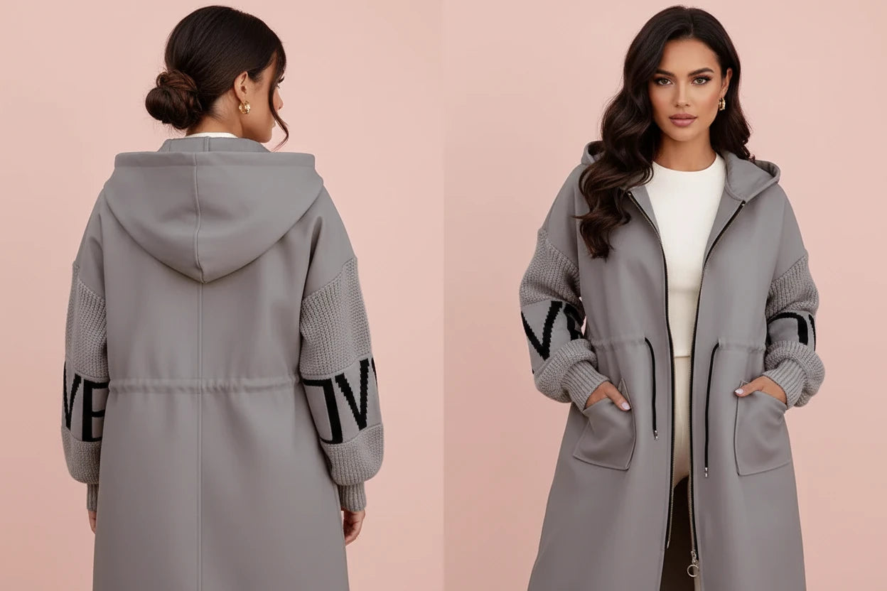 The Elegant Long Windbreaker with Utility Pockets