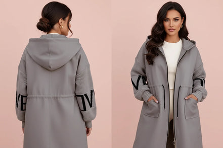 The Elegant Long Windbreaker with Utility Pockets