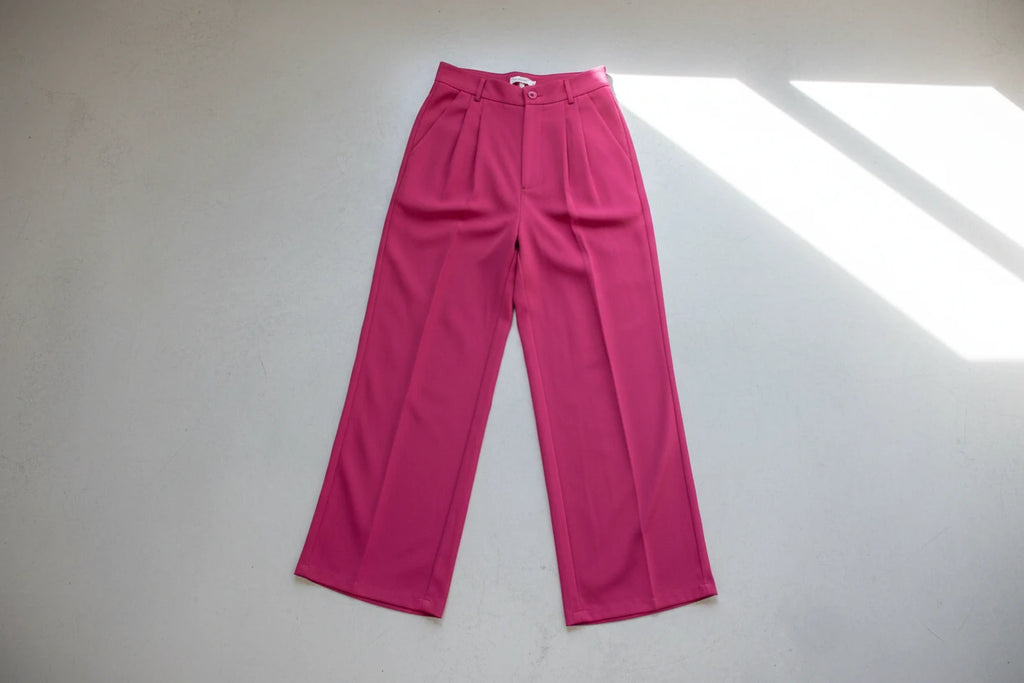 The Hot Pink Wide-Leg Business Pants